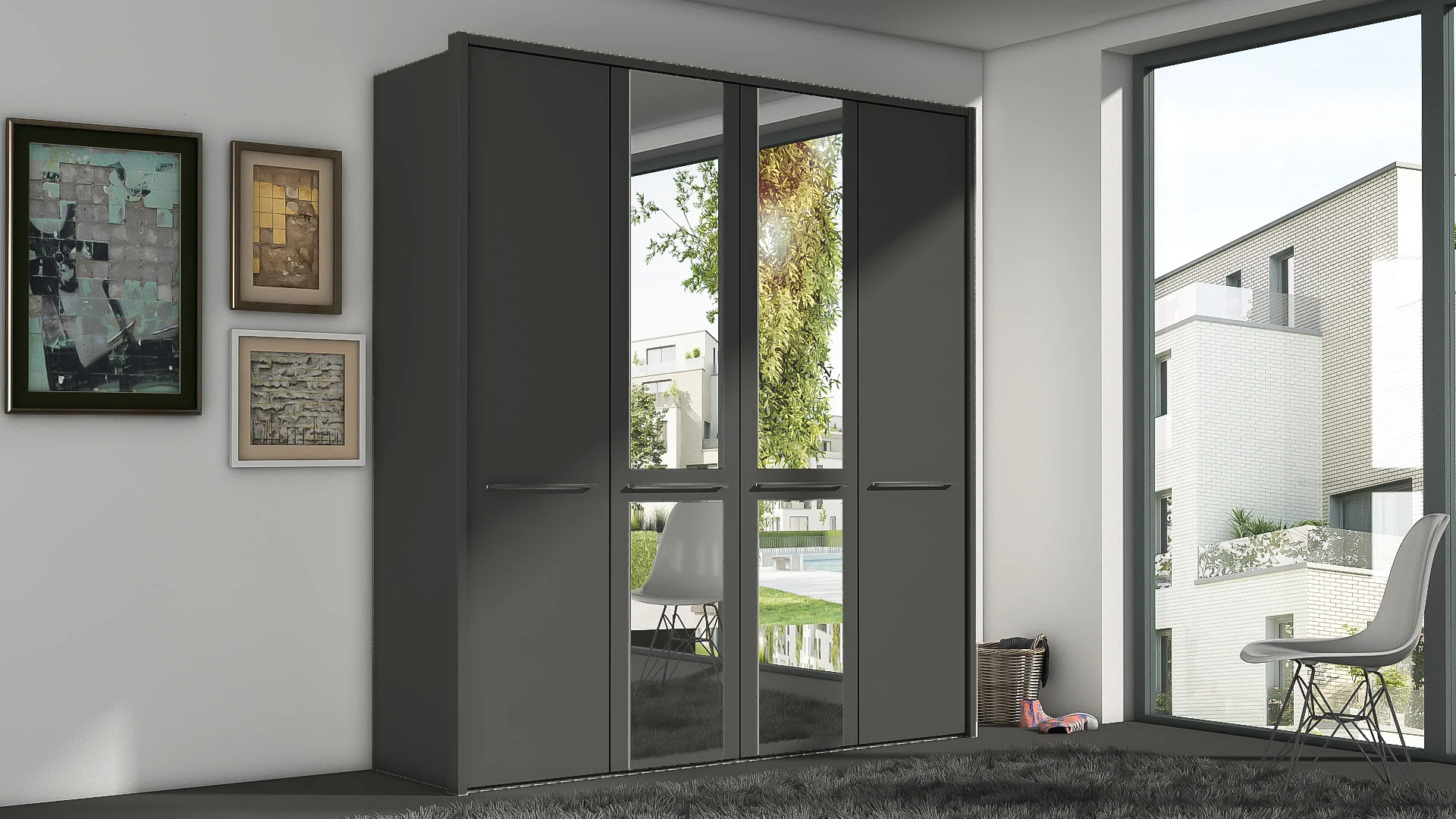 Cairns Wiemann 6 Door Wardrobe With Frame - Image 2