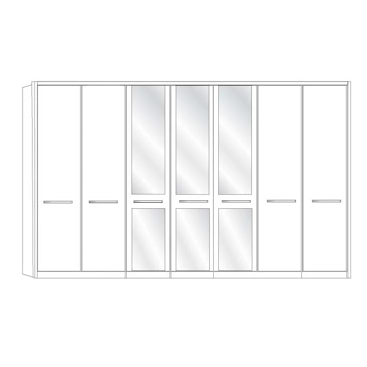 Cairns Wiemann 7 Door Wardrobe With Frame - Image 6