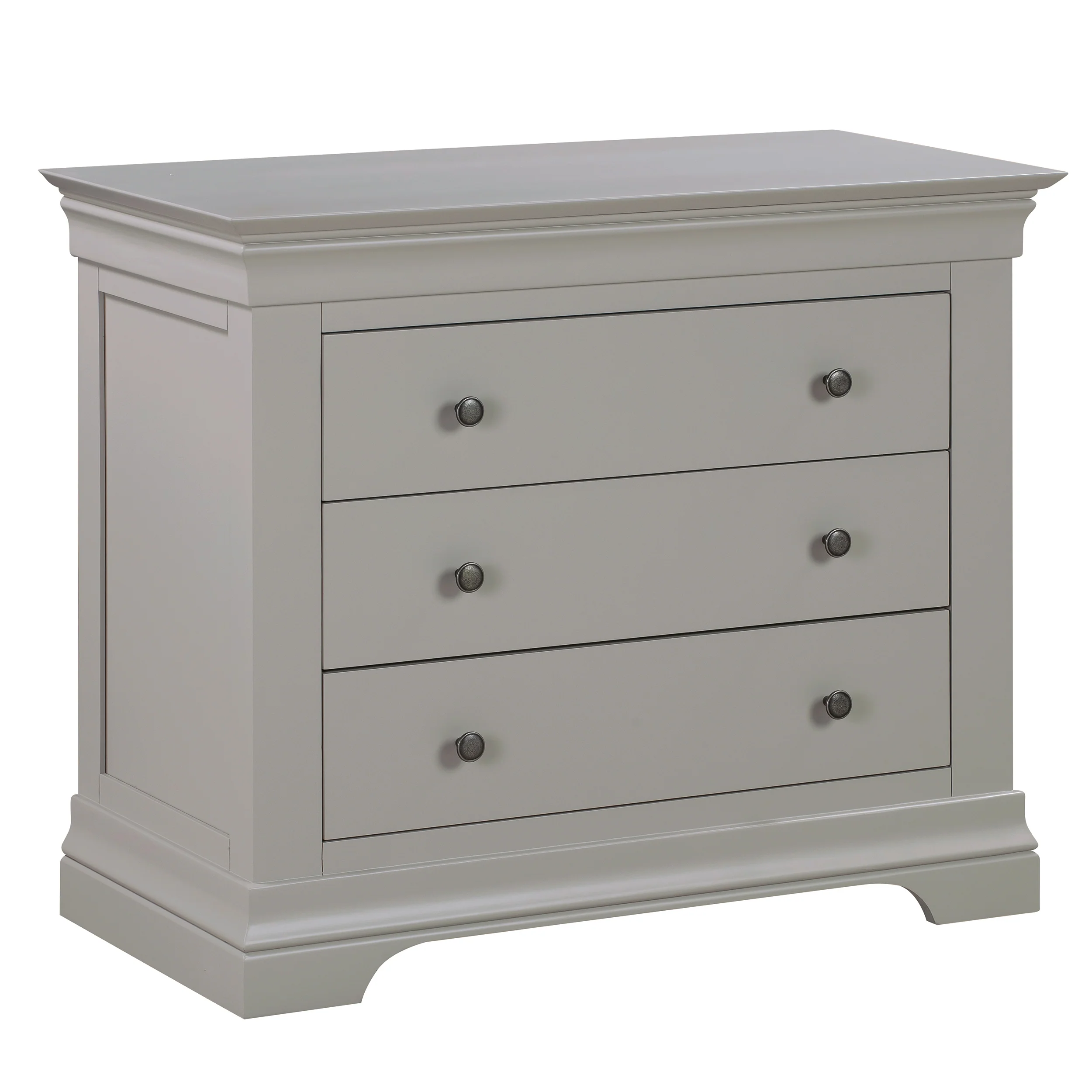 Chantilly Pebble Grey 3 Drawer Chest - Image 2