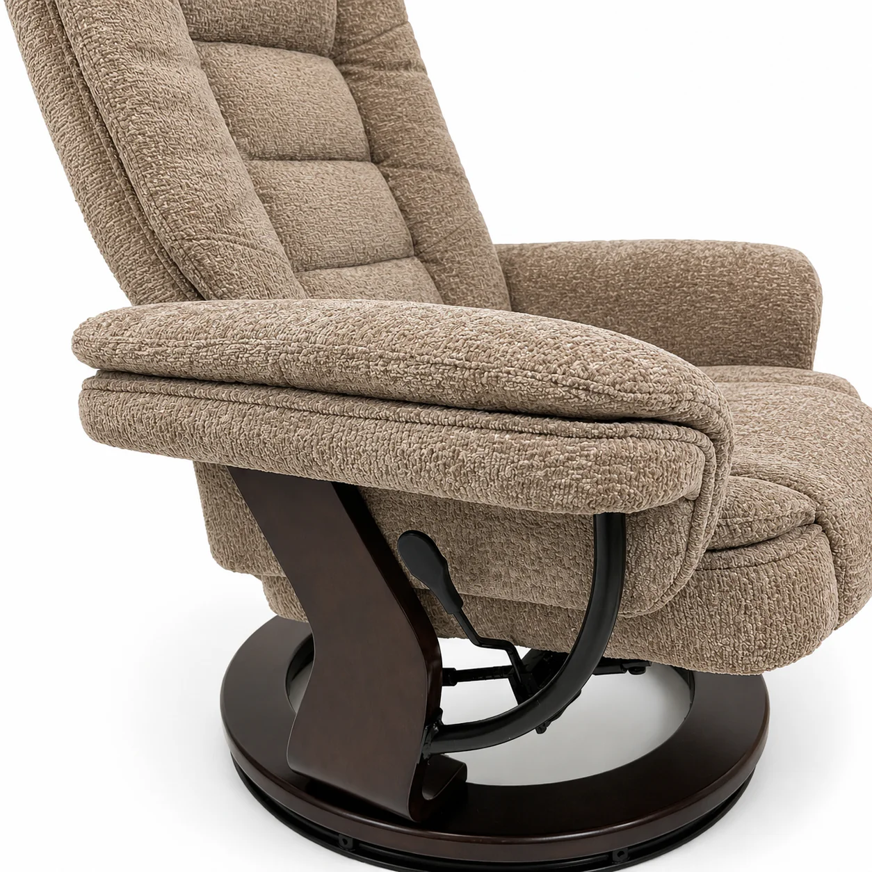 Charlton Swivel Recliner & Footstool | Khaki - Image 10