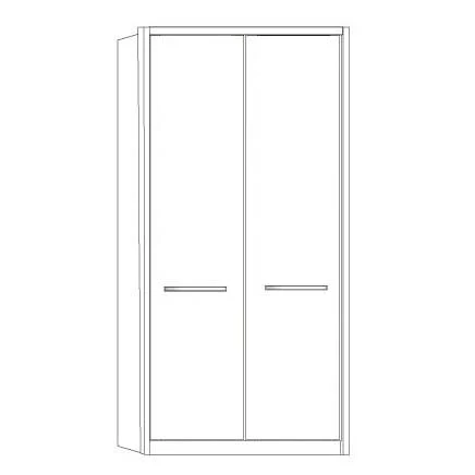 Dakar 2 Wiemann 2 Door Wardrobe With Frame - Image 3
