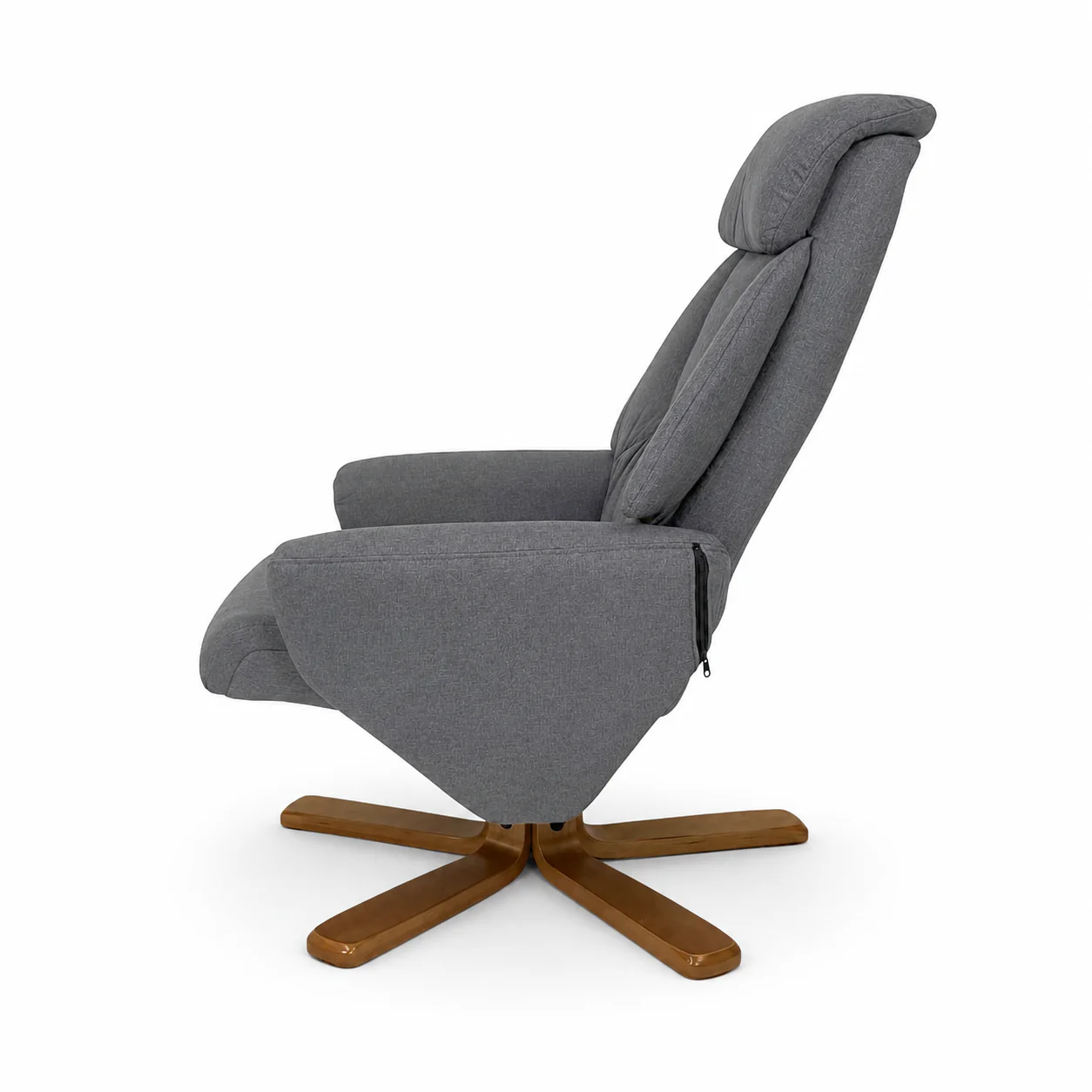 Florida Swivel Recliner & Footstool | Light Grey - Image 5