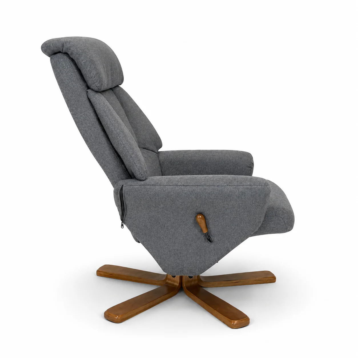 Florida Swivel Recliner & Footstool | Light Grey - Image 7