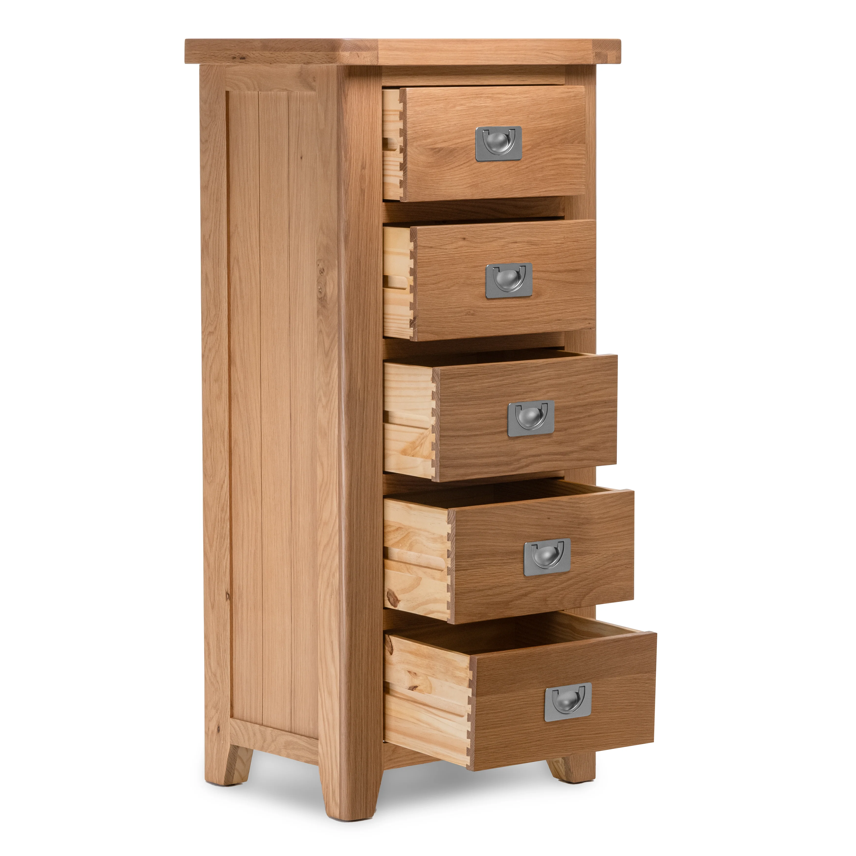 Gloucester Oak 5 Drawer Tallboy Chest - Image 2
