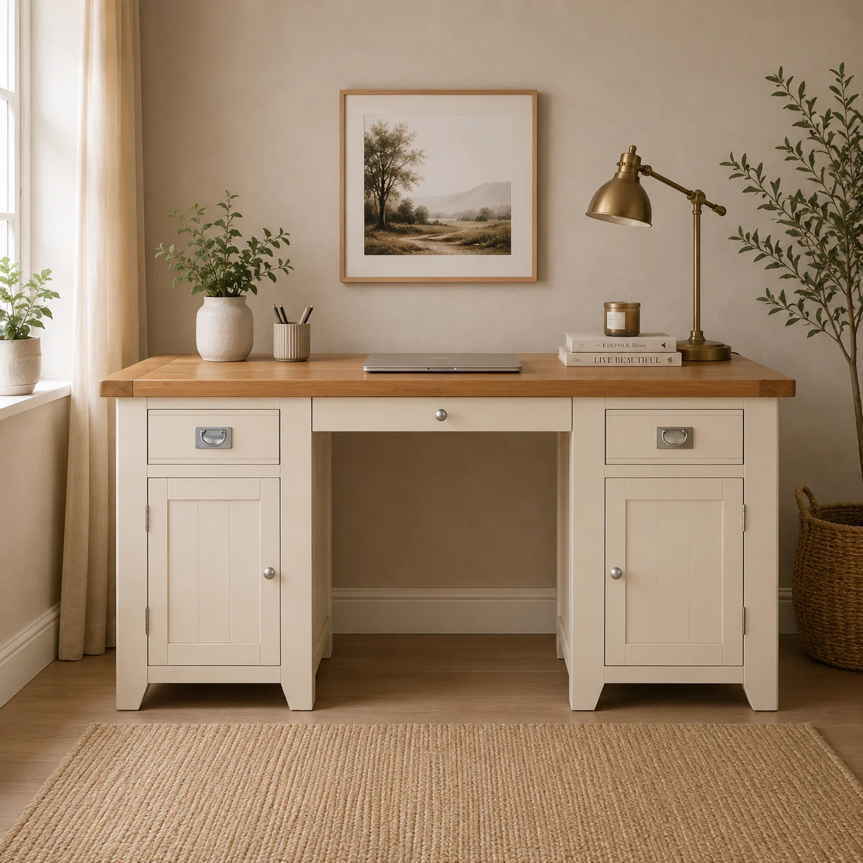 Gloucester Stone Double Pedestal Desk