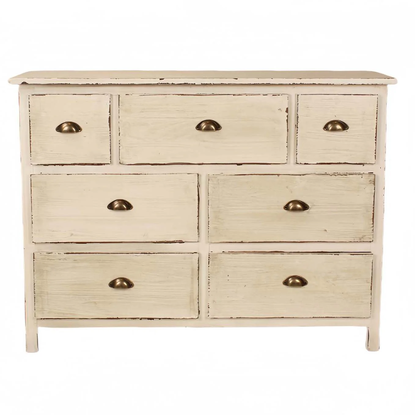 Heritage Distressed White 7 Drawer Chest - Image 2