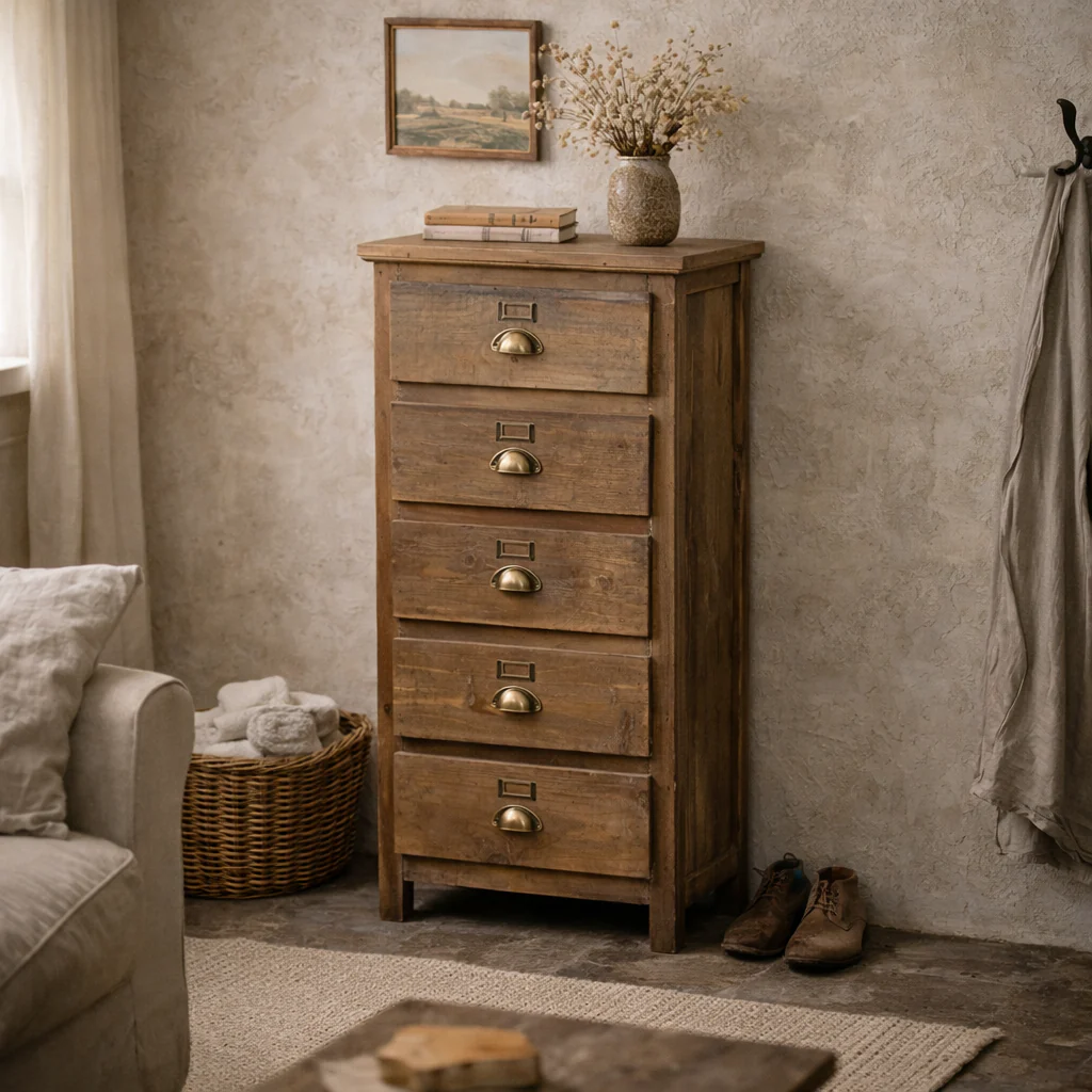 Heritage Natural 5 Drawer Tall Chest