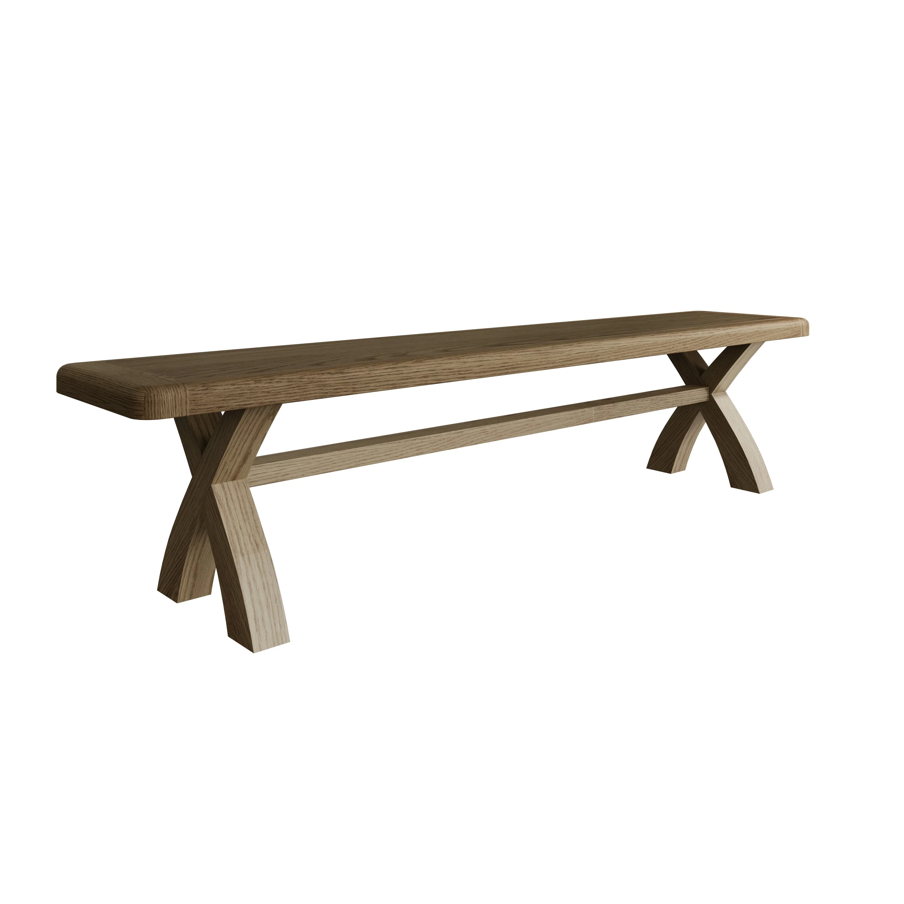 Hove Smoked Oak 2m Cross Leg Bench - Image 3