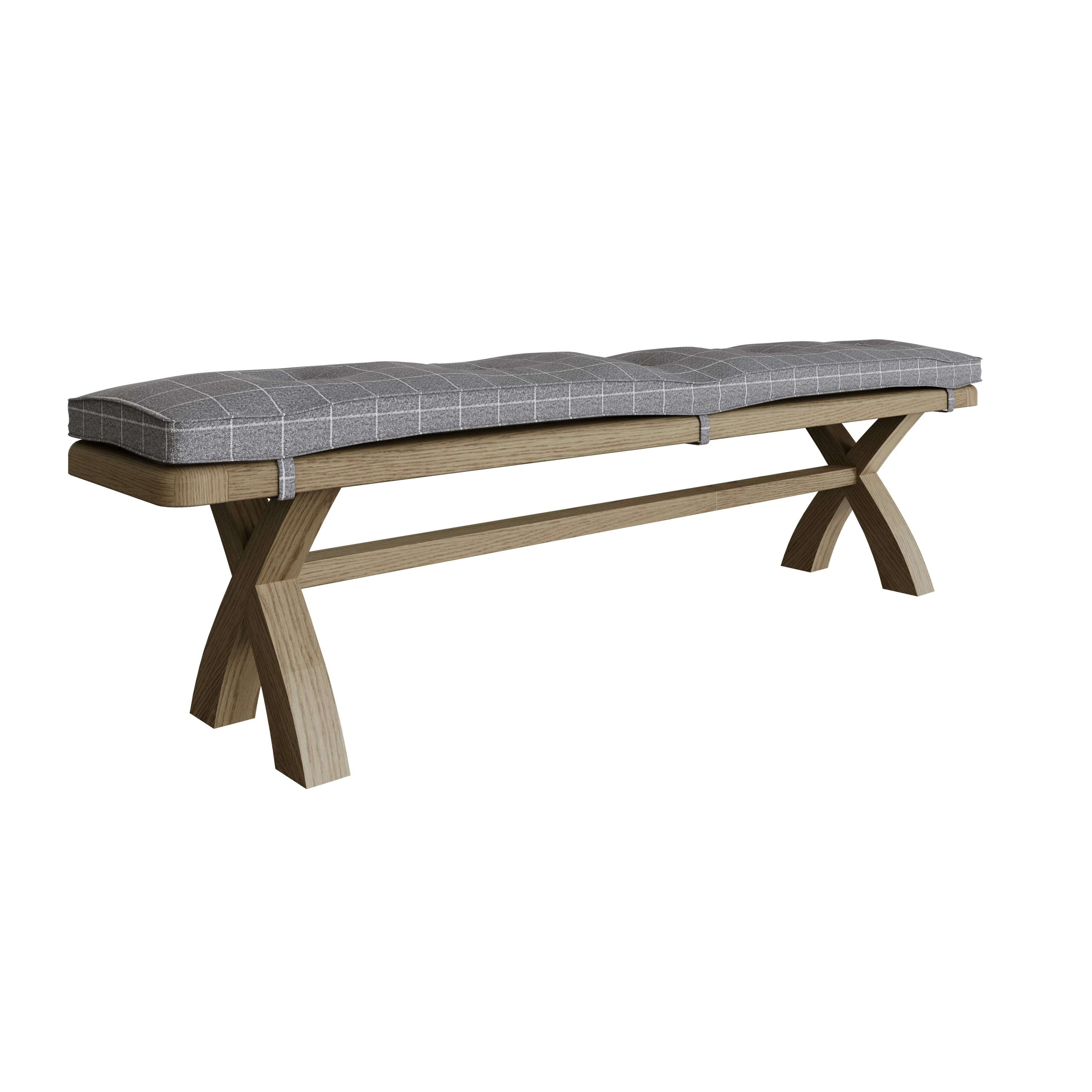 Hove Smoked Oak 2m Cross Leg Bench - Image 4