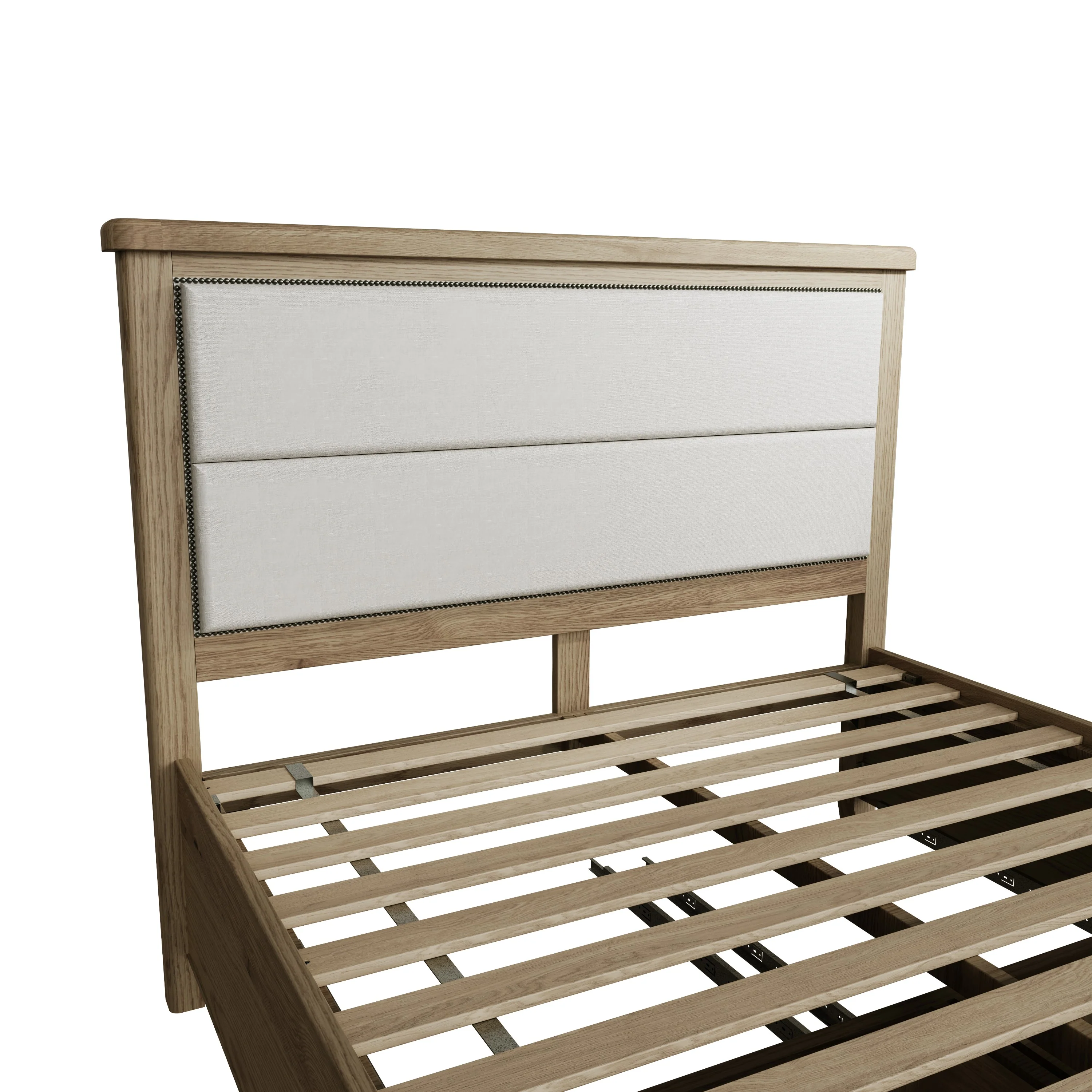 Hove Smoked Oak 5ft Kingsize Bed with Drawer Footboard - Image 8