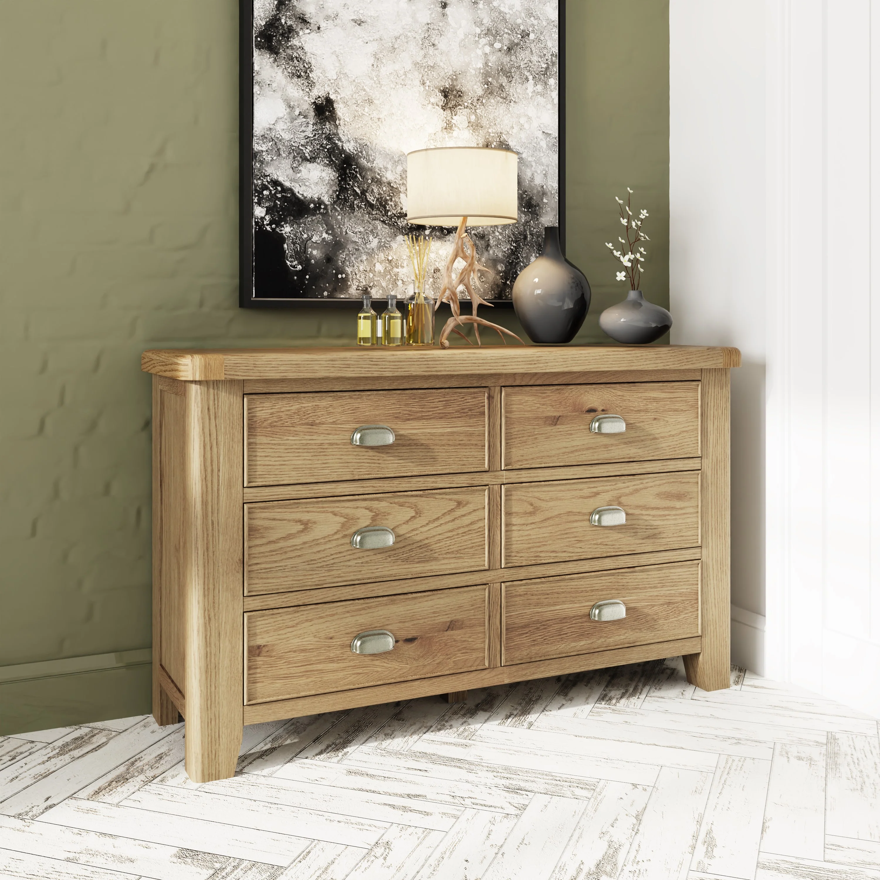Hove Smoked Oak 6 Drawer Chest