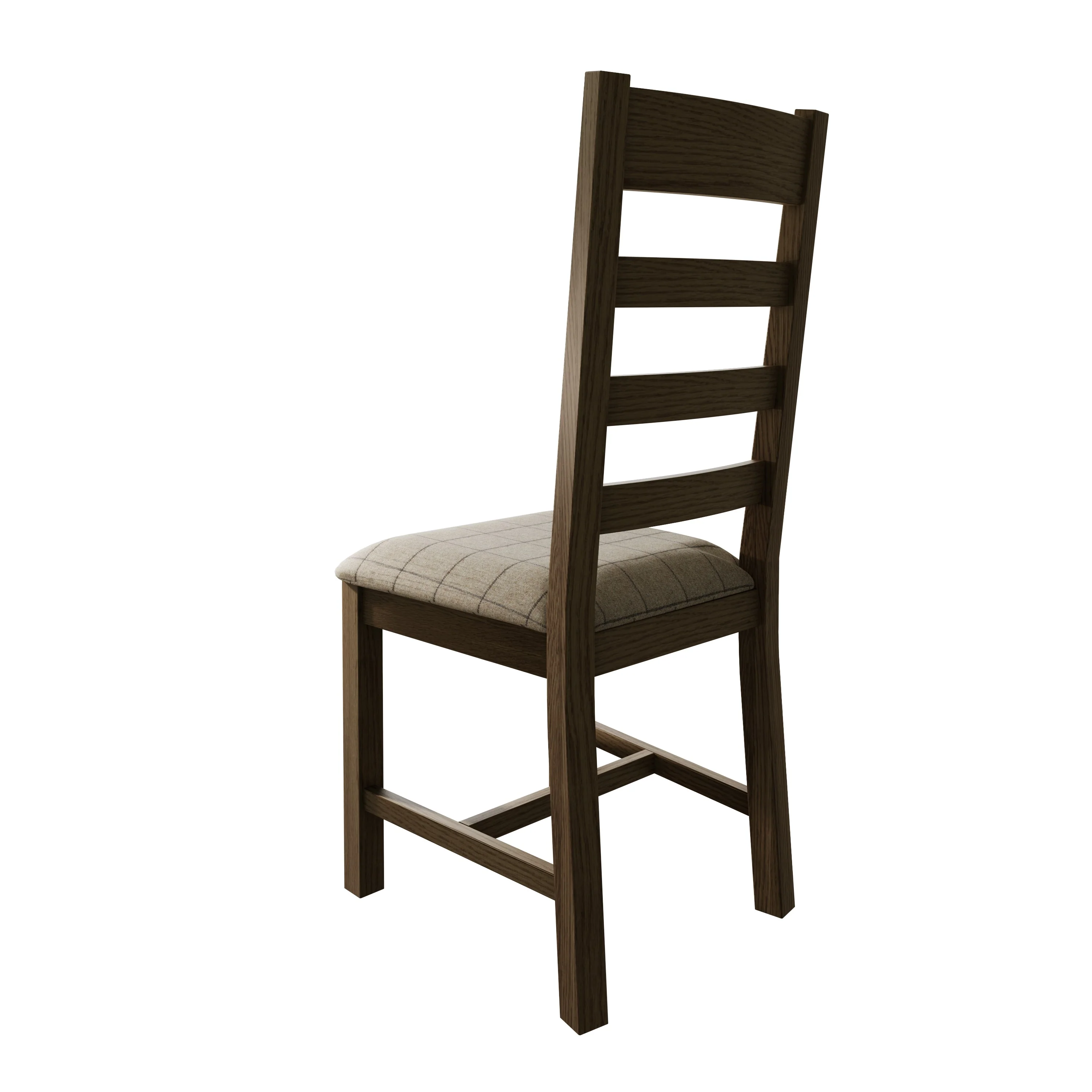 Hove Smoked Oak Ladder Back Dining Chair With Natural Check Seat - Image 3