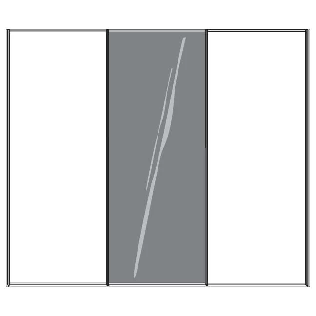 Miami Plus Wiemann 3 Door Sliding Wardrobe With Glass Door 250cm - Image 2