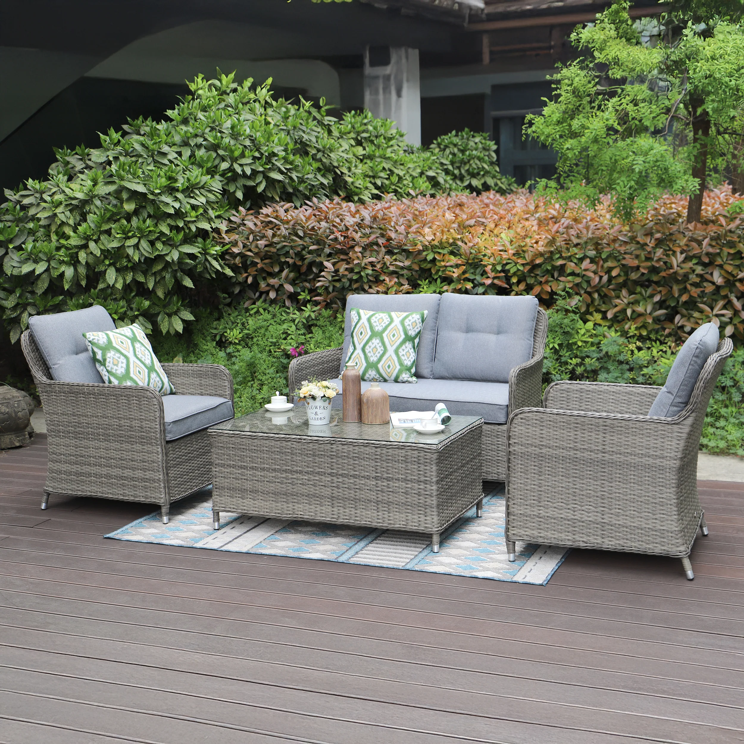 Milan Garden 2 Seater Sofa and Armchair Set - Image 2