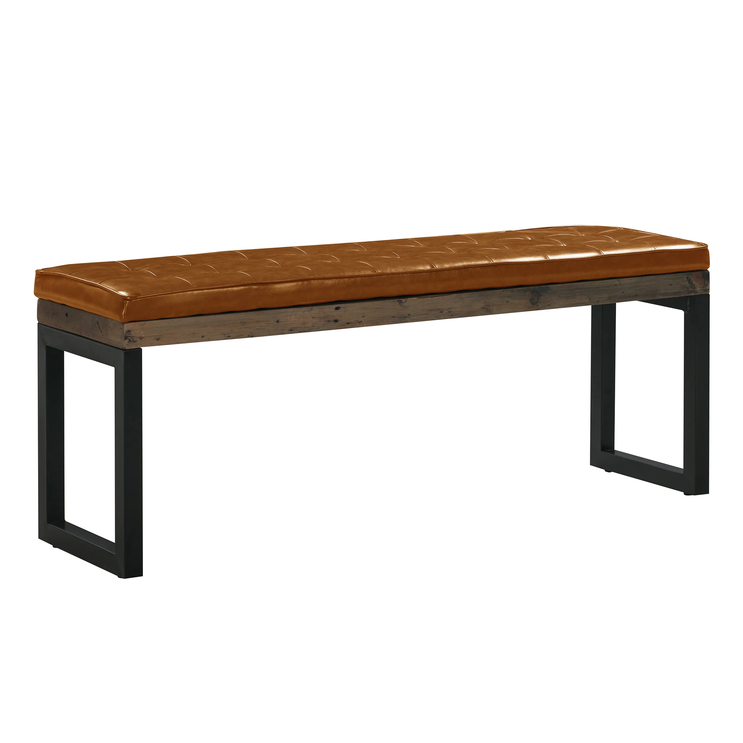 Nixon Faux Leather Small Bench Cushion | Vintage Tan - Image 3
