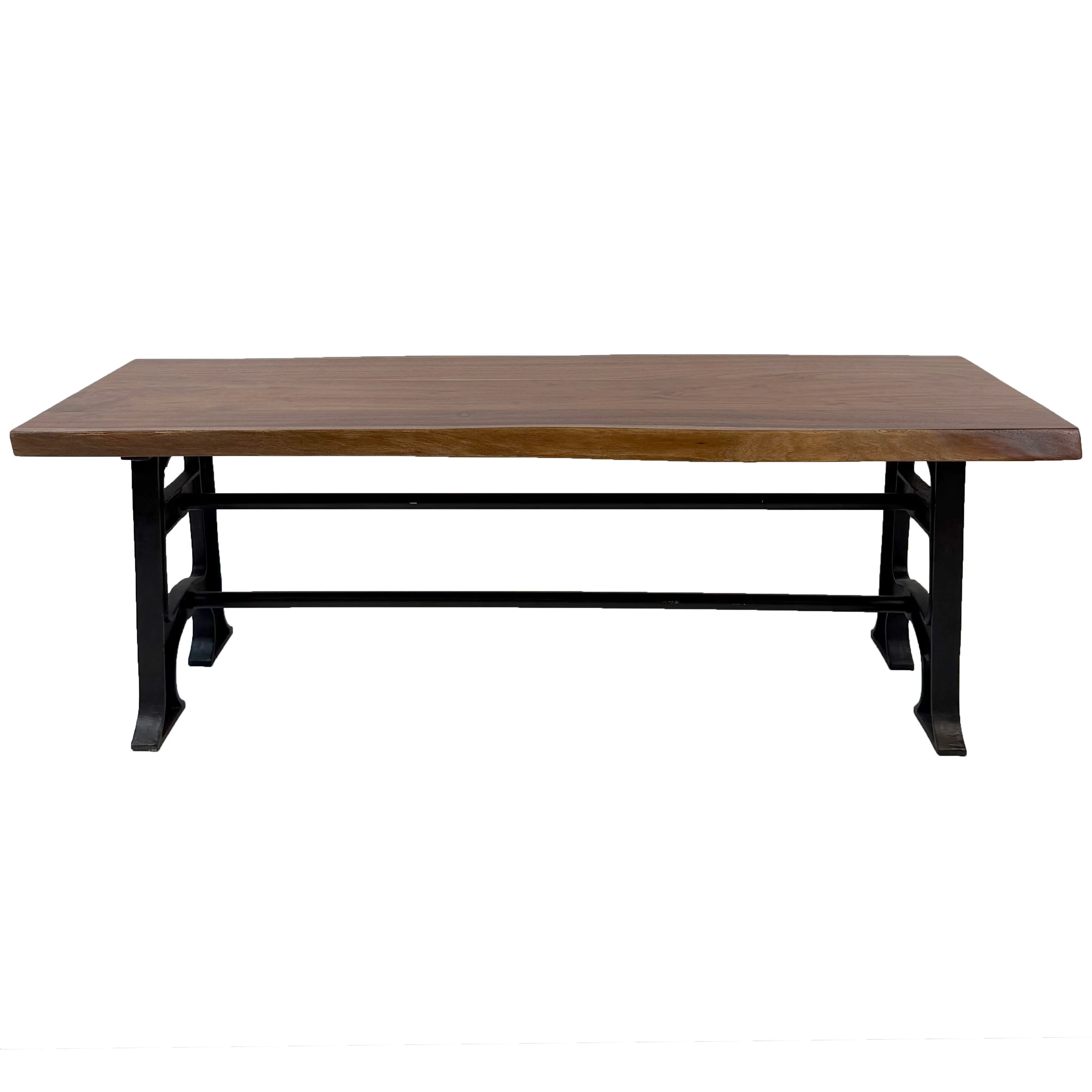 Vishnu Industrial Wooden Iron Bench | Small - Image 3