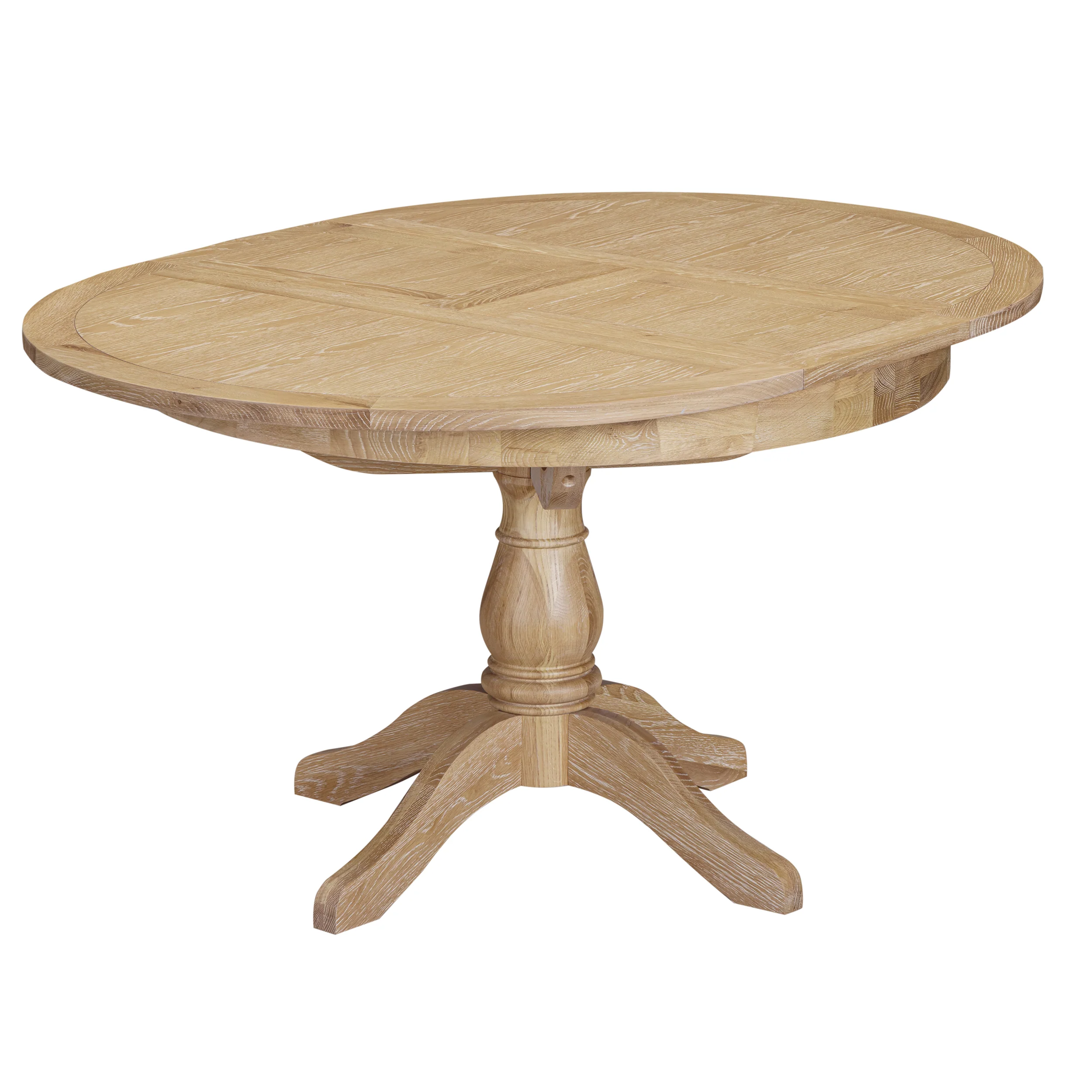 Westbrook Whitewash Oak 4-6 Seater Round Extending Dining Table - Image 6