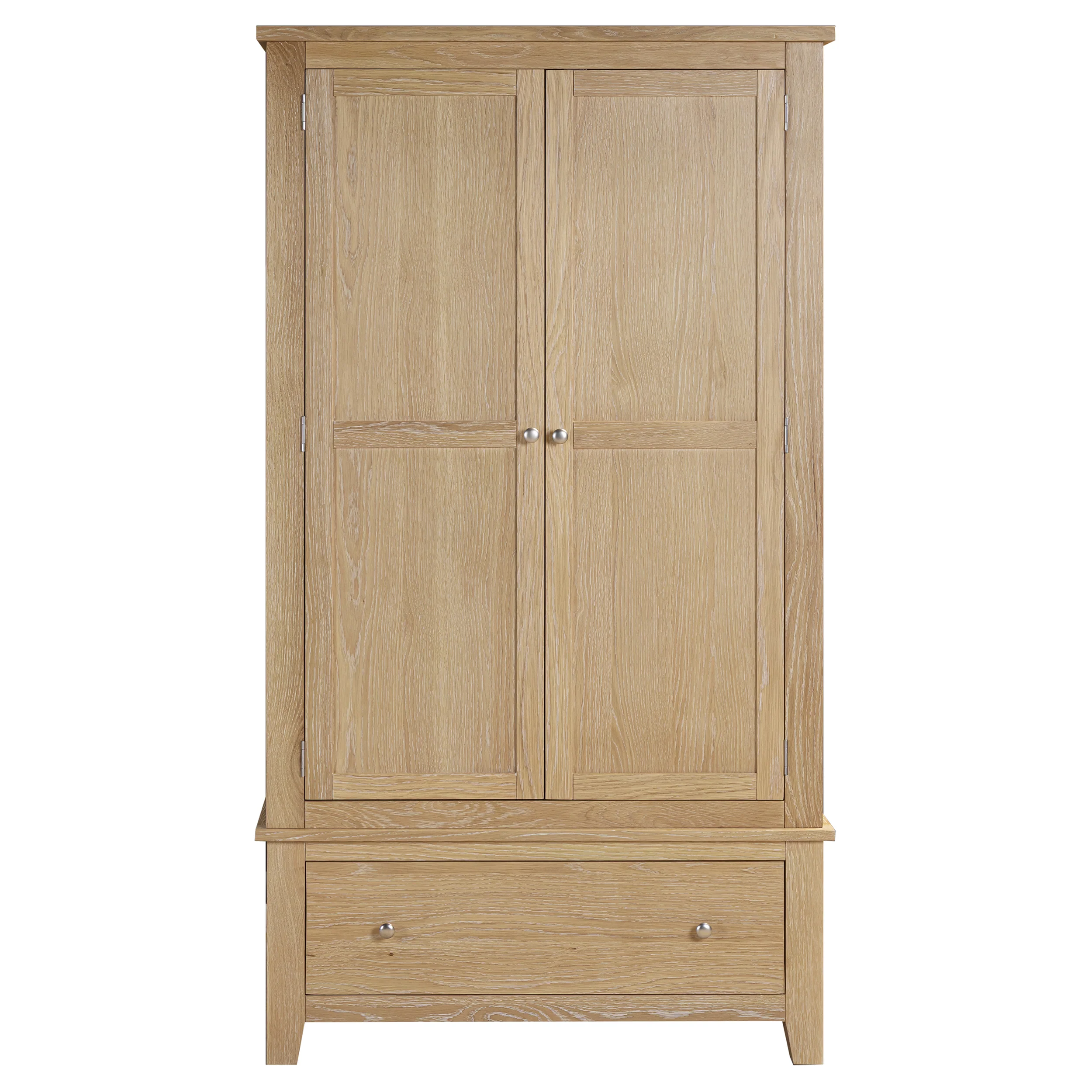 Westbrook Whitewash Oak Double Wardrobe - Image 3