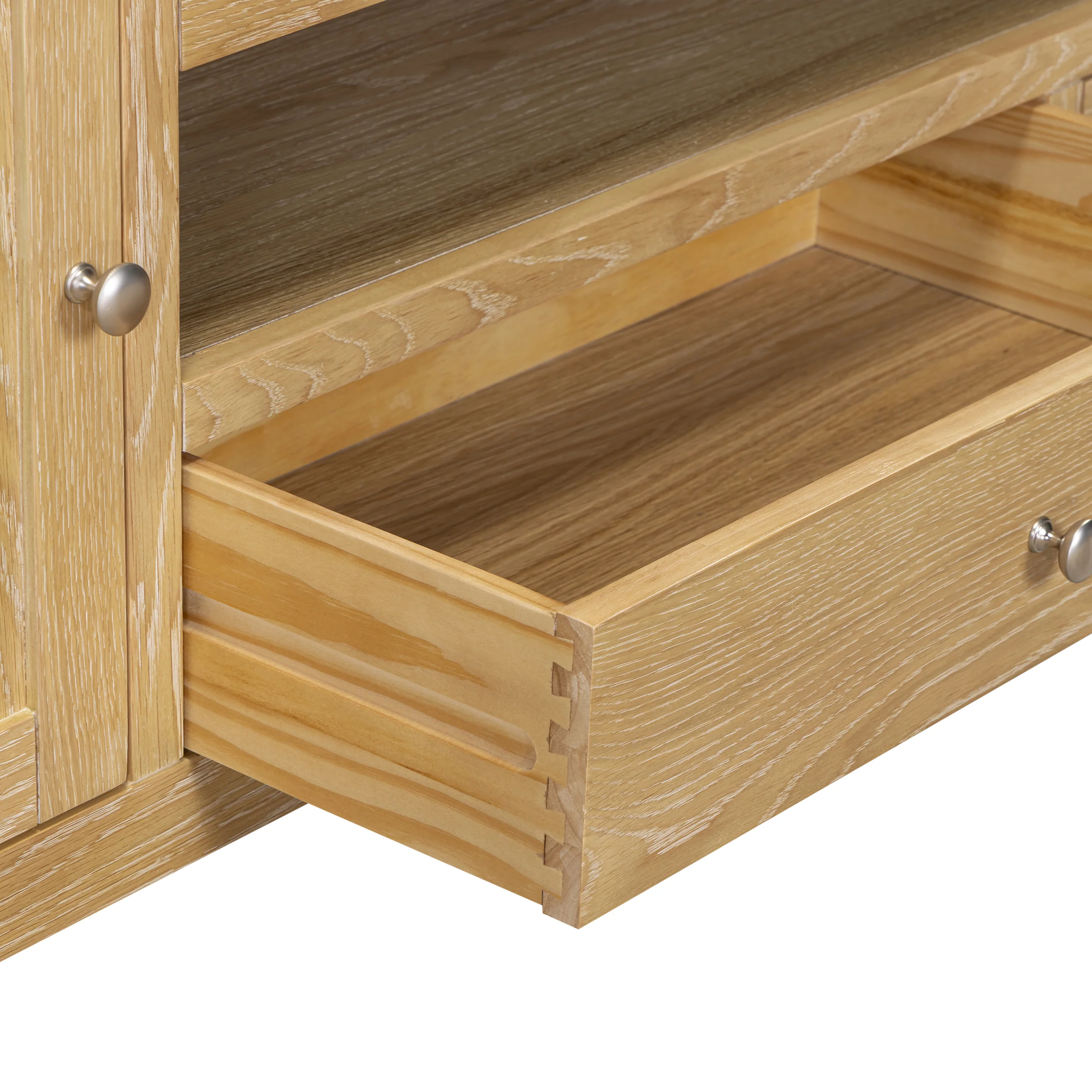 Westbrook Whitewash Oak TV and Media Storage Unit - Image 6