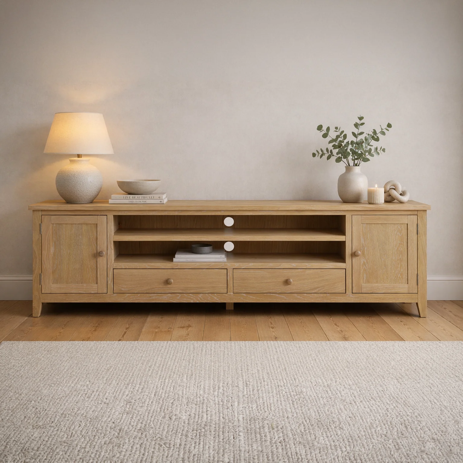 Westbrook Whitewash Oak XXL TV Stand - Image 3