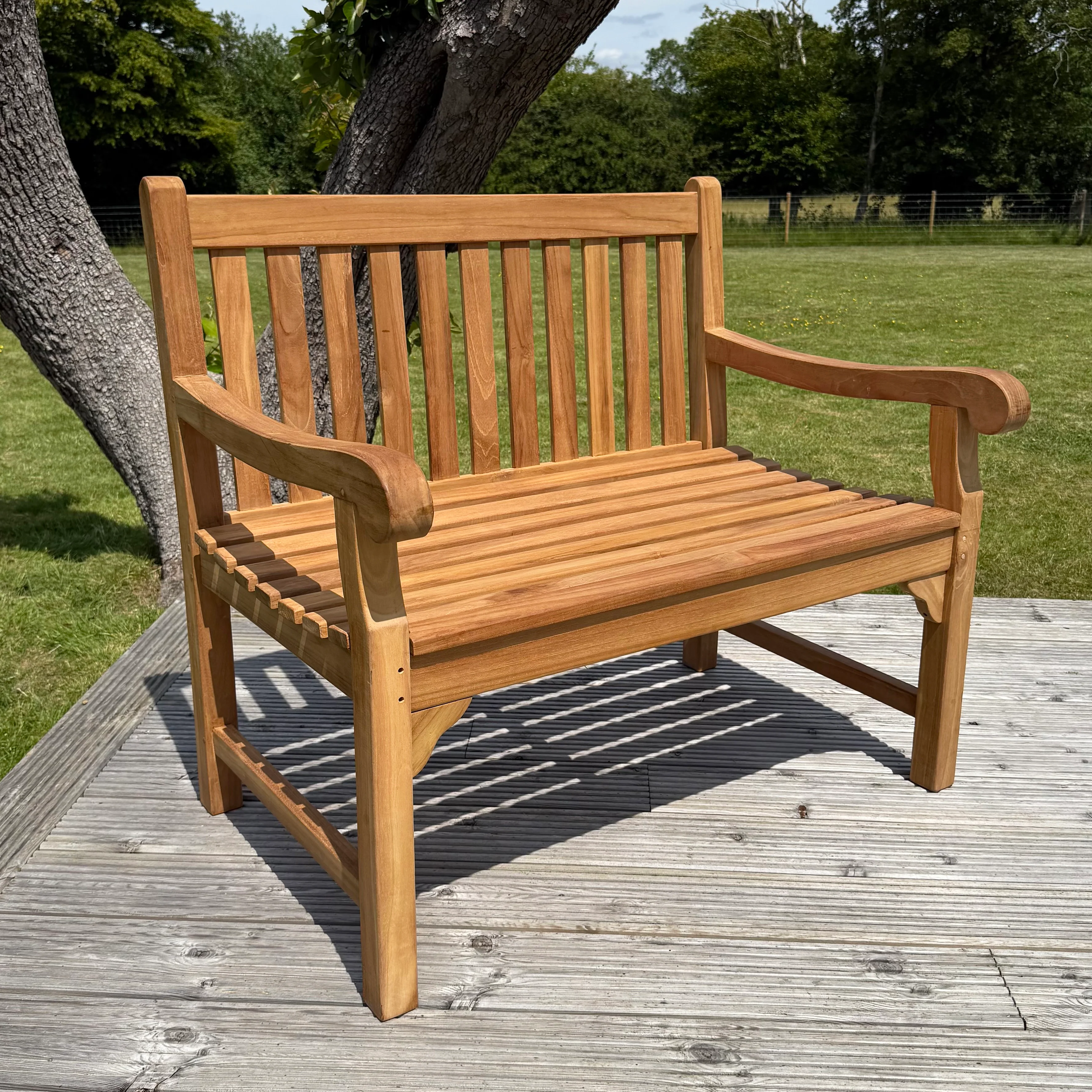 Westminster Small Teak Classic Garden Bench With Cushion - Image 3